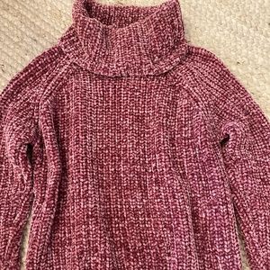 Pink cheinelle turtleneck sweater